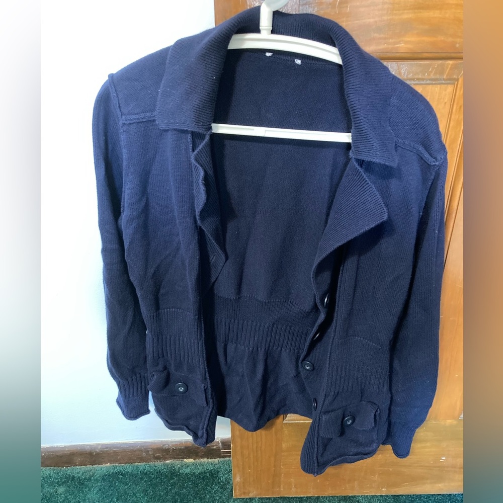 Blue Collared Cardigan - Picture 2 of 3